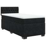 Boxspring Met Matras Fluweel Zwart 1-Persoons (Alleen Au)