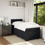 Boxspring Met Matras Fluweel Zwart 1-Persoons (Alleen Au)