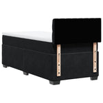 Boxspring Met Matras Fluweel Zwart 1-Persoons (Alleen Au)