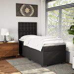 Boxspring Met Matras Kunstleer Zwart Single