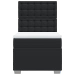 Boxspring Met Matras Kunstleer Zwart Single