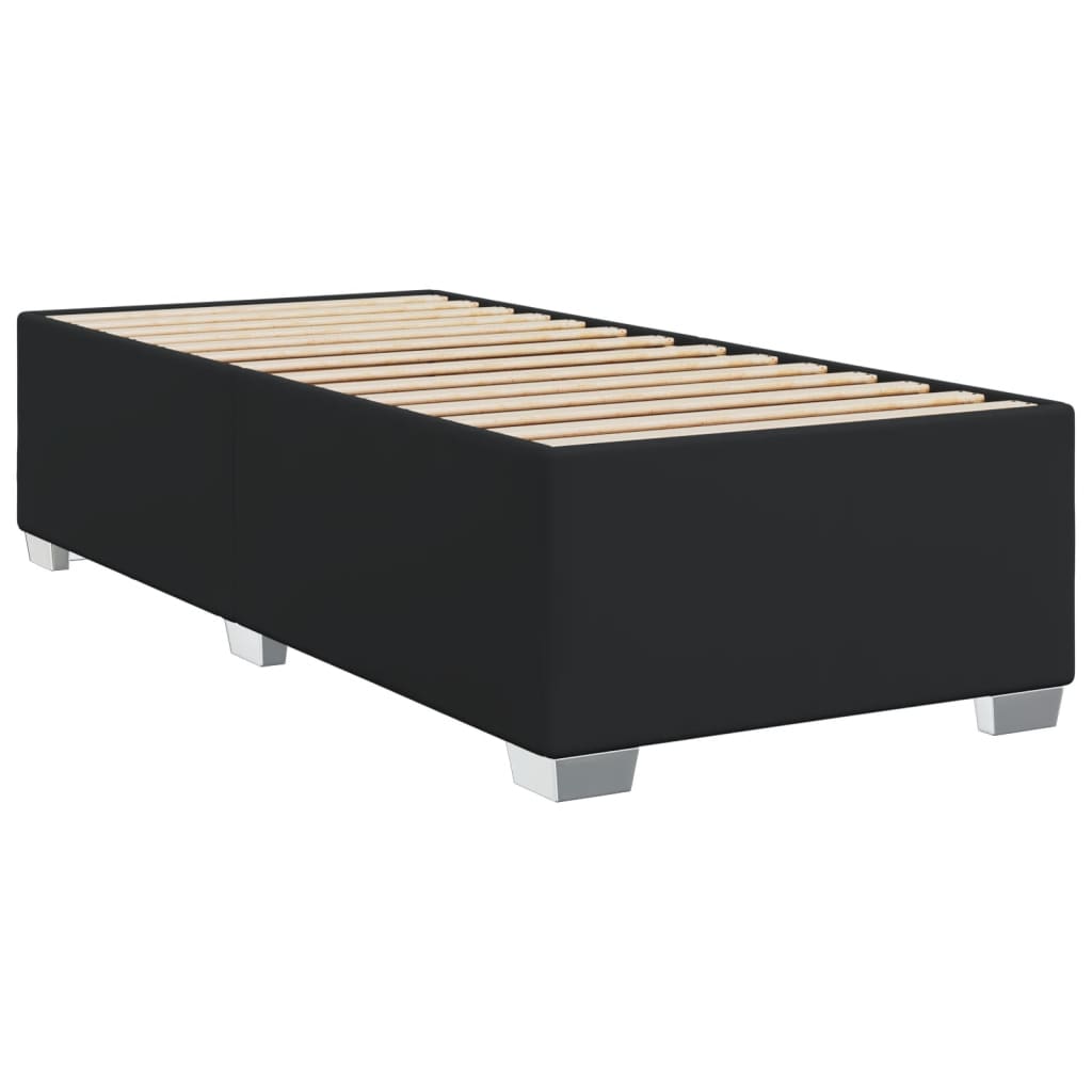 Boxspring Met Matras Kunstleer Zwart Single