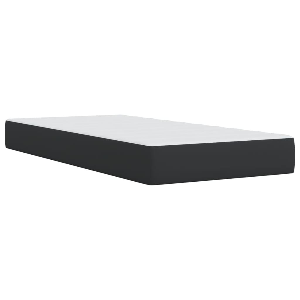 Boxspring Met Matras Kunstleer Zwart Single