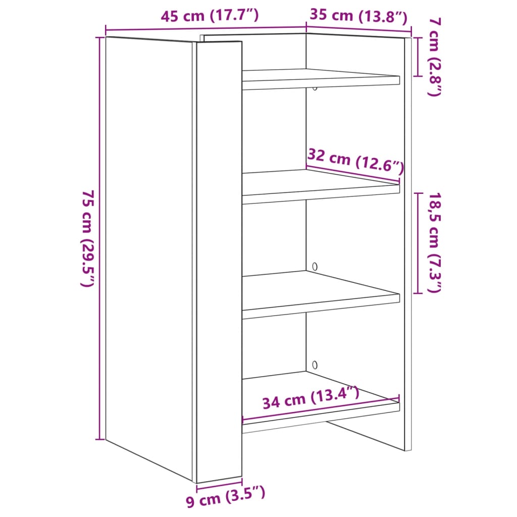 Dressoir Bewerkt Hout Kleurig