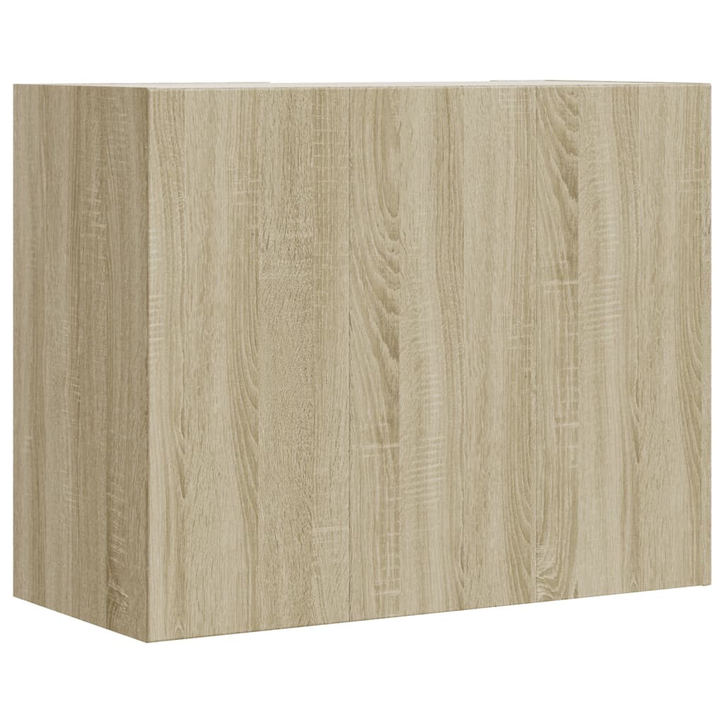 Wandkast 75X35X60 Cm Bewerkt Hout Kleurig