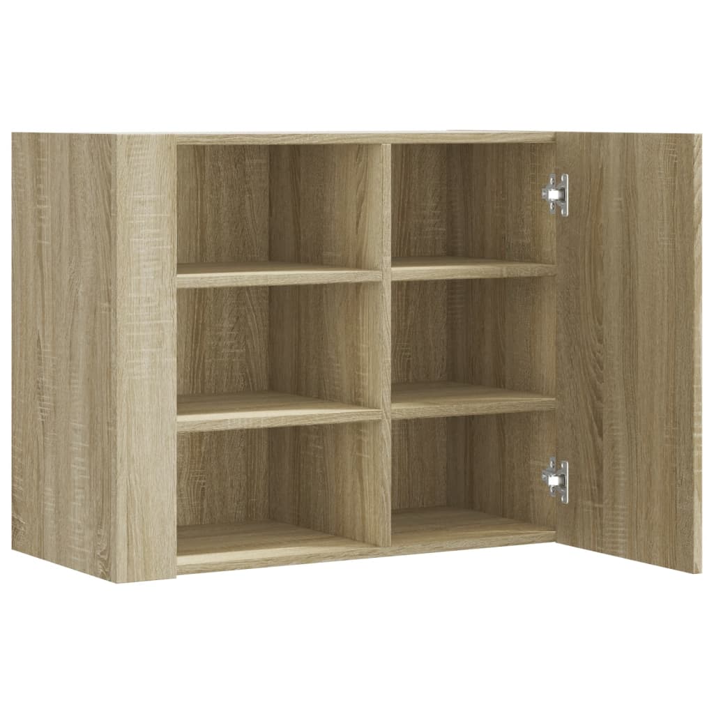 Wandkast 75X35X60 Cm Bewerkt Hout Kleurig