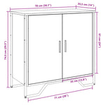 Dressoir 78X35,5X74,5 Cm Bewerkt Hout