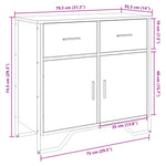 Dressoir 79.5X35,5X74,5 Cm Bewerkt Hout