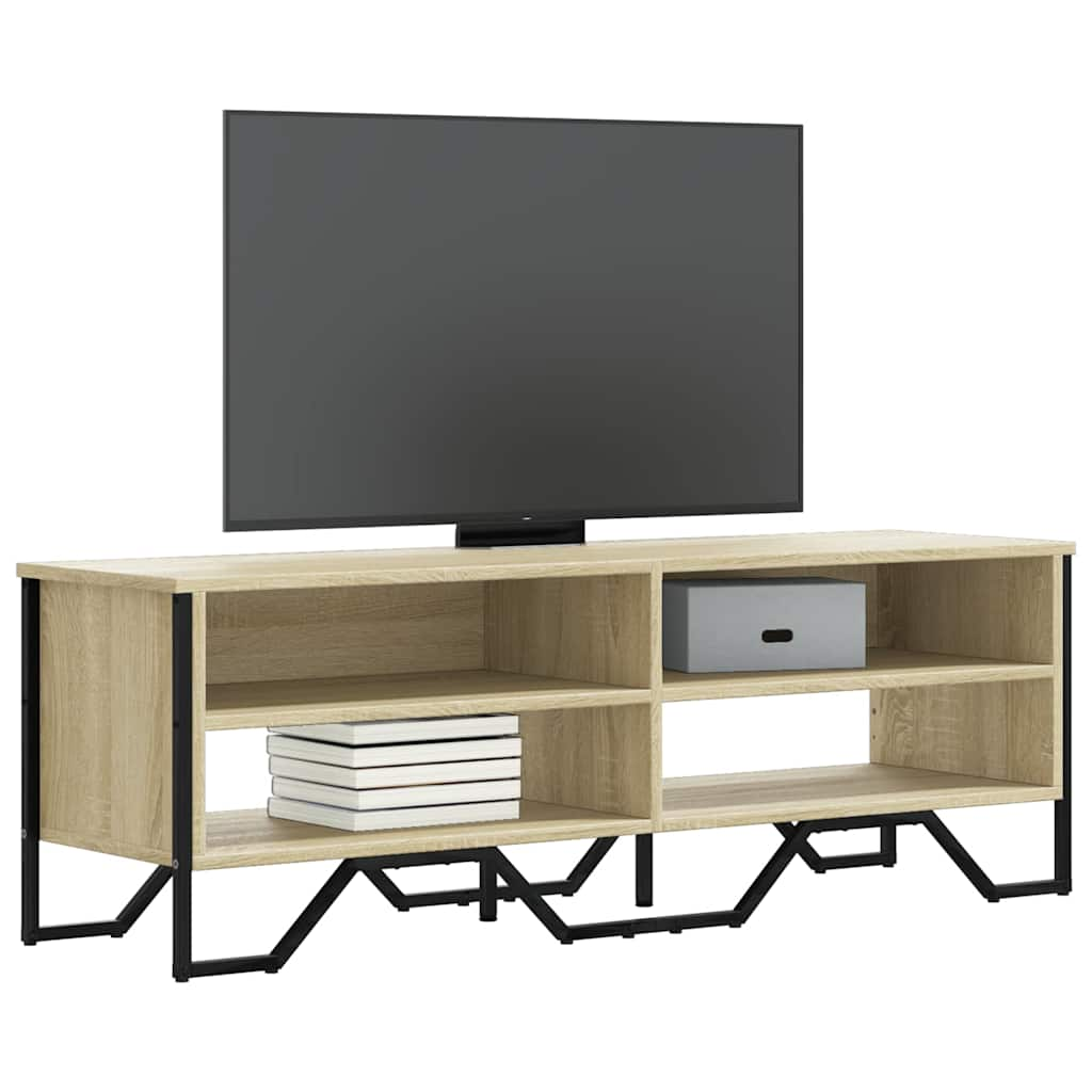 Tv-Meubel 122X34X41 Cm Bewerkt Hout Eikenkleurig