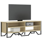 Tv-Meubel 122X34X41 Cm Bewerkt Hout Eikenkleurig