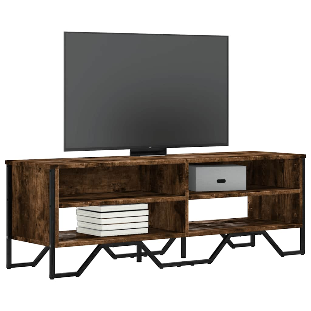 Tv-Meubel 122X34X41 Cm Bewerkt Hout Eikenkleurig