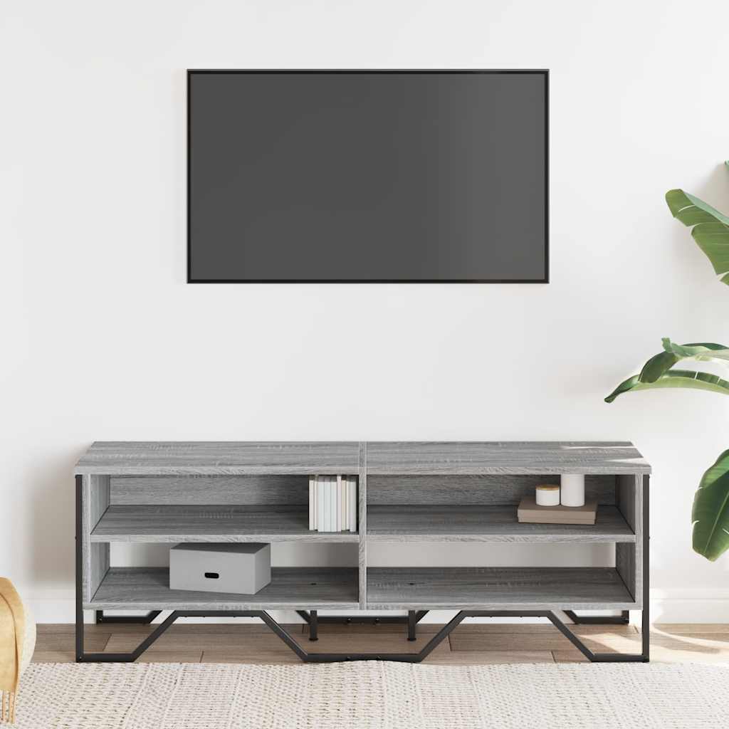 Tv-Meubel 122X34X41 Cm Bewerkt Hout Eikenkleurig