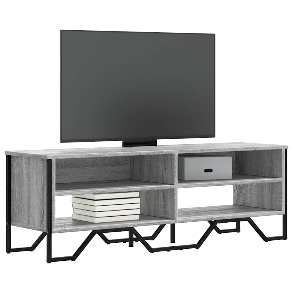 Tv-Meubel 122X34X41 Cm Bewerkt Hout Eikenkleurig