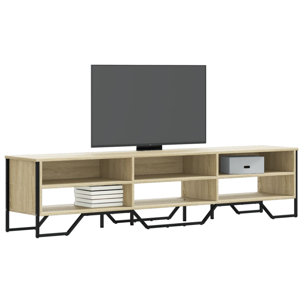 Tv-Meubel 122X34X41 Cm Bewerkt Hout Eikenkleurig