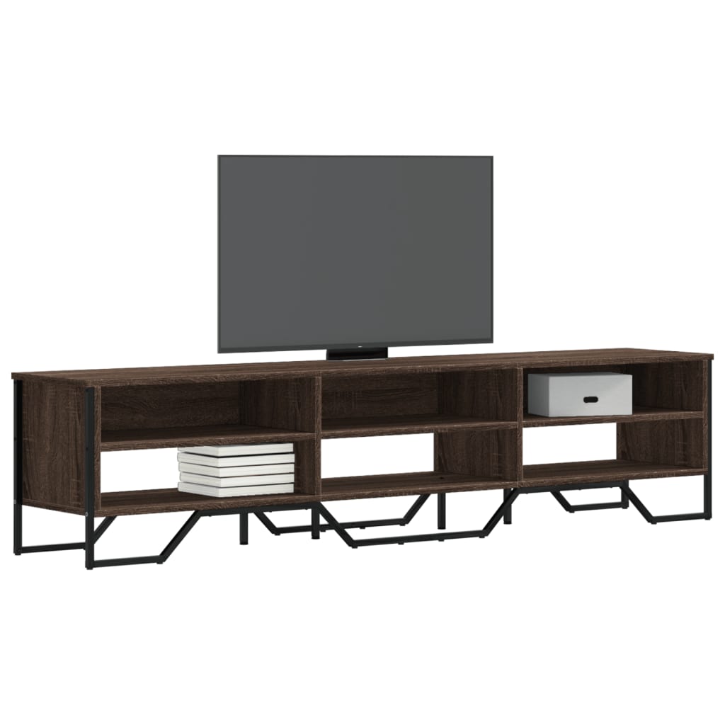 Tv-Meubel 122X34X41 Cm Bewerkt Hout Eikenkleurig