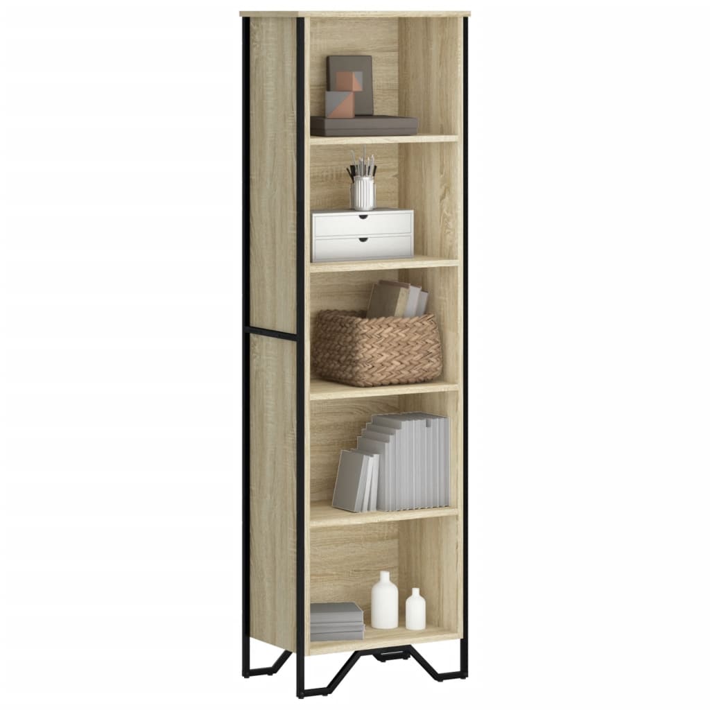 Boekenkast 50X31X74,5 Cm Bewerkt Hout Kleurig Sonoma Eiken