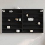 Vitrinekast 100X8,5X50 Cm Bewerkt Hout Kleurig
