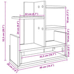 Bureau Organiser 49X20X52,5 Cm Bewerkt Hout Kleurig