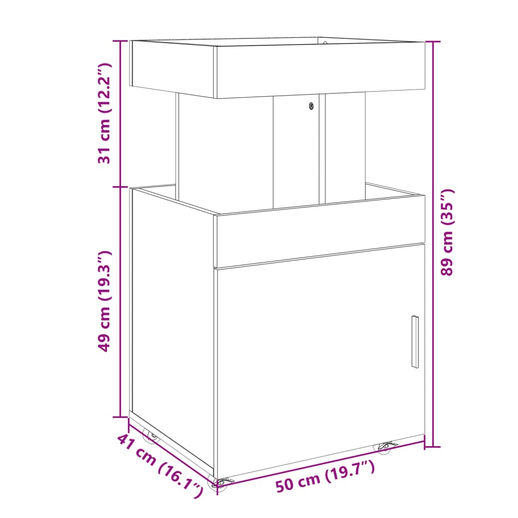 Drankkar 50X41X89 Cm Bewerkt Hout