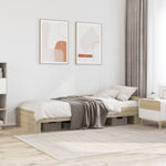 Bedframe Bewerkt Hout Eikenkleurig
