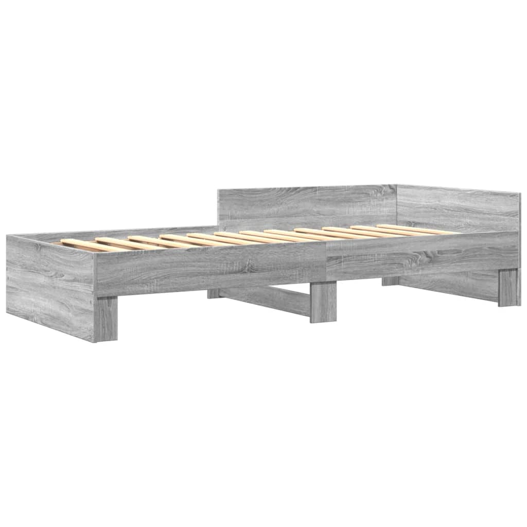 Bedframe Bewerkt Hout Eikenkleurig