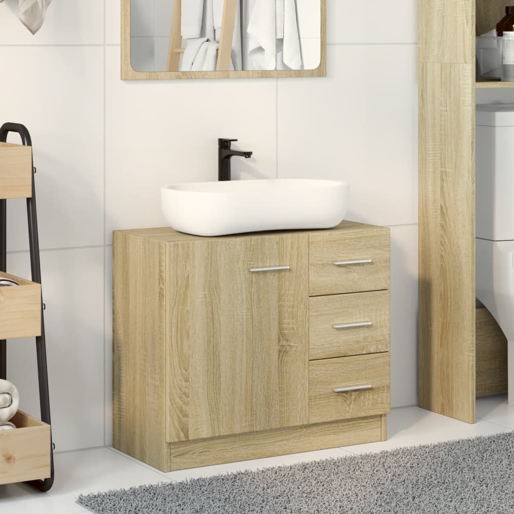 Wastafelkast 63X30X54 Cm Bewerkt Hout