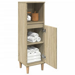 Badkamerkast 30X30X100 Cm Bewerkt Hout Kleurig