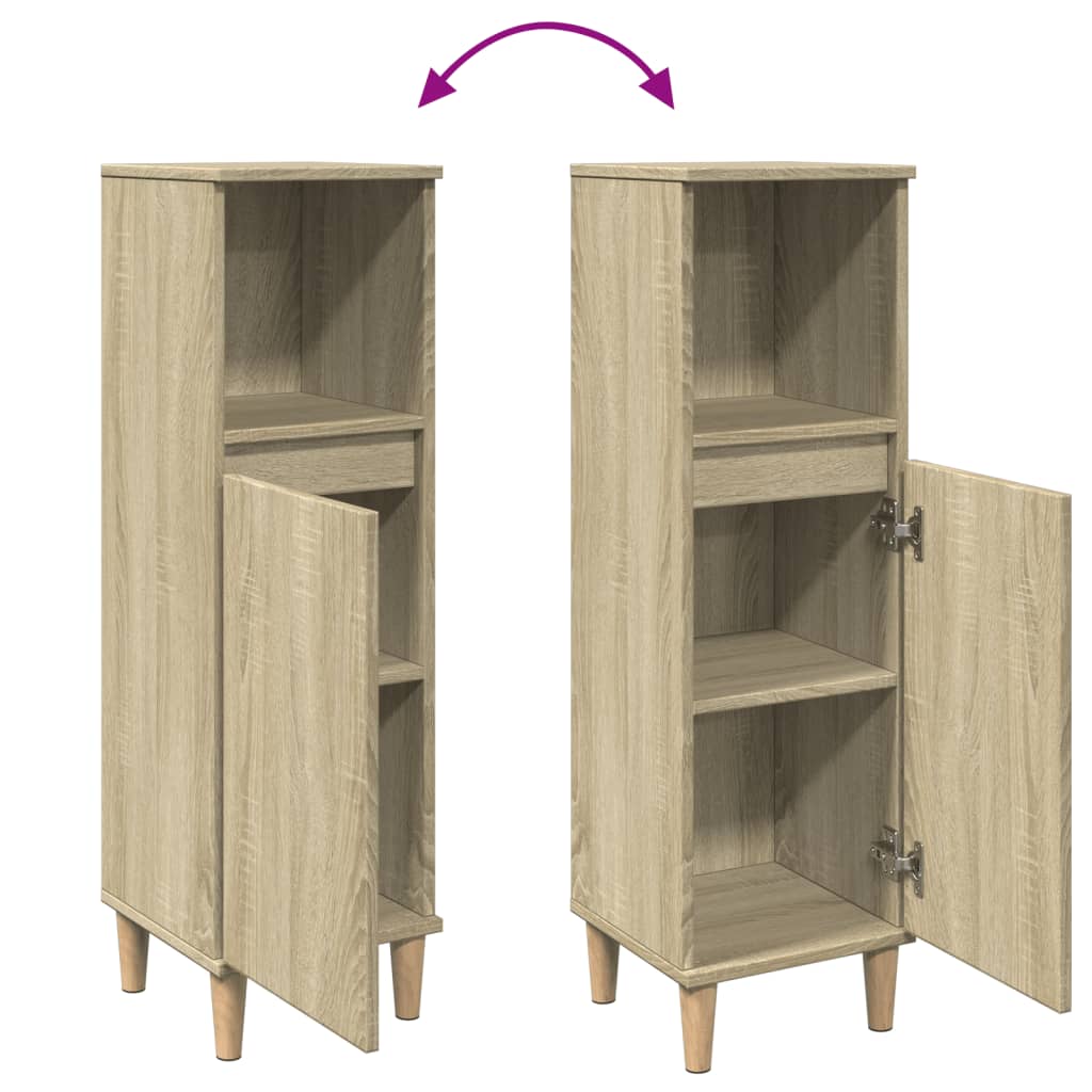 Badkamerkast 30X30X100 Cm Bewerkt Hout Kleurig