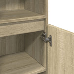 Badkamerkast 30X30X100 Cm Bewerkt Hout Kleurig