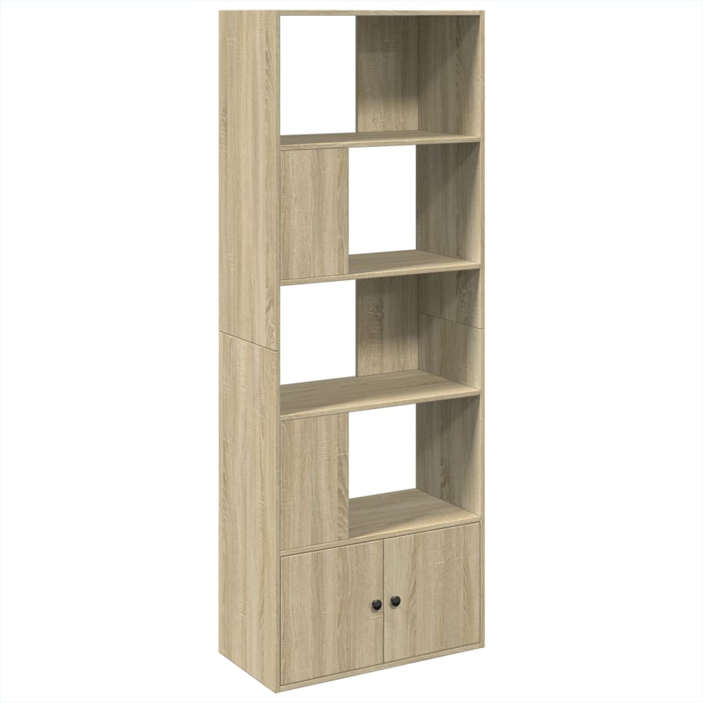 Boekenkast 70X36X189 Cm Bewerkt Hout Kleurig