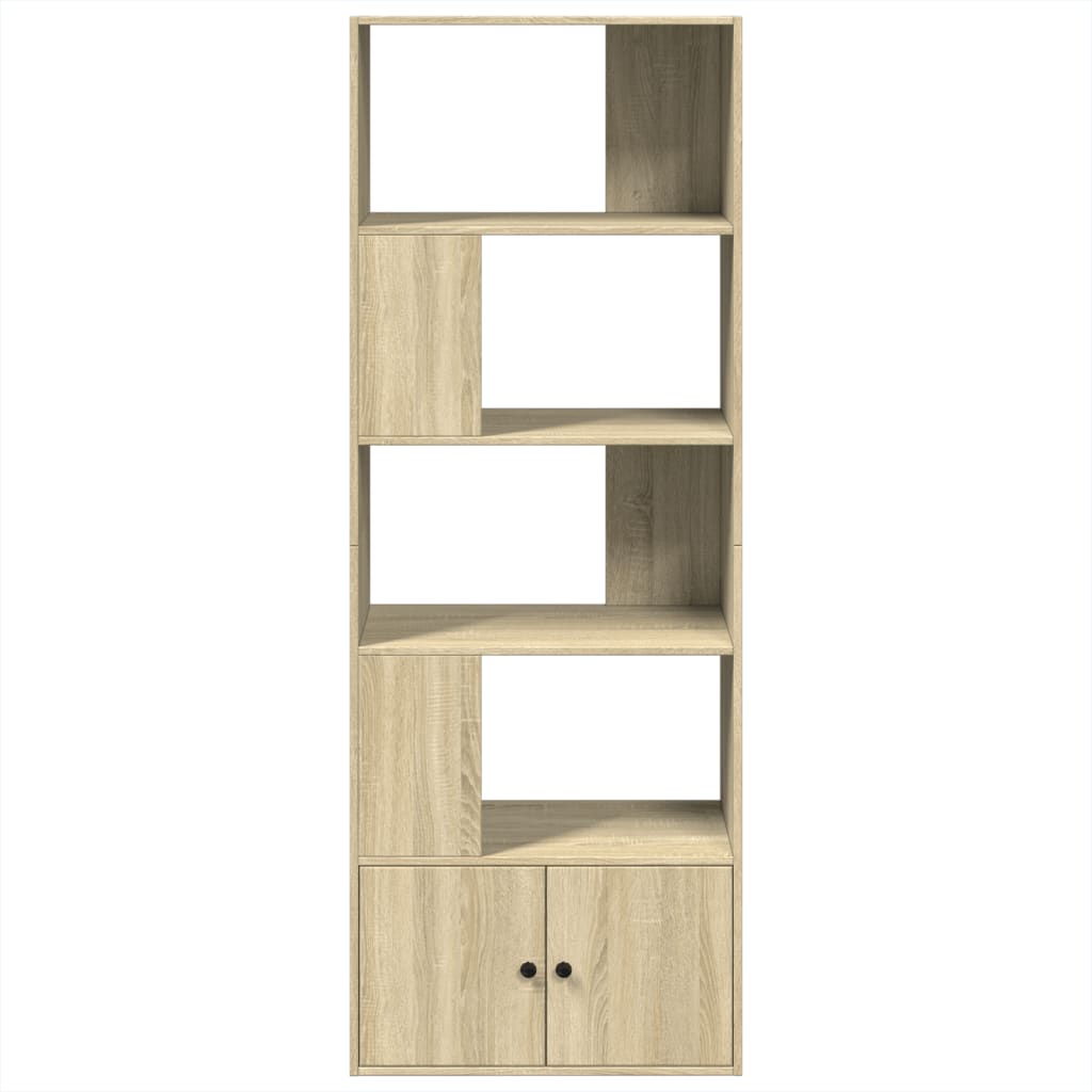 Boekenkast 70X36X189 Cm Bewerkt Hout Kleurig