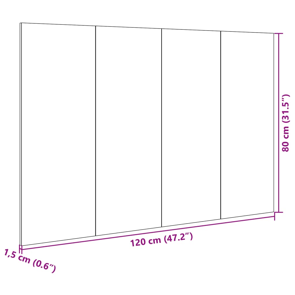 Hoofdbord Met Kastjes 120 Cm Bewerkt Hout Kleurig