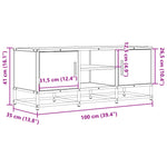 Tv-Meubel 100X35X41 Cm Bewerkt Hout Metaal Kleurig