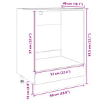 Ovenkast 60X46X81,5 Cm Spaanplaat Sonoma Eikenkleurig Ruw Mangohout (Naturel)