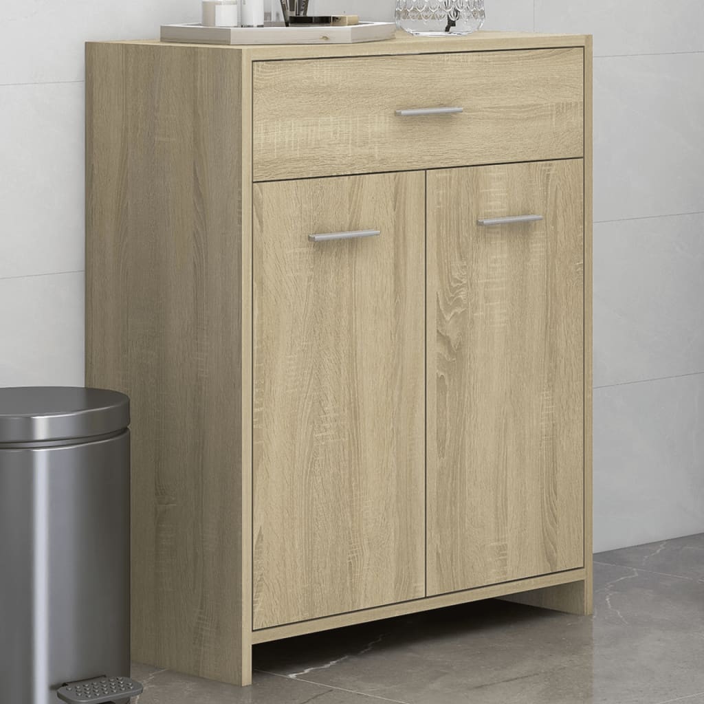 Badkamerkast 60X33X80 Cm Spaanplaat Sonoma Eikenkleurig