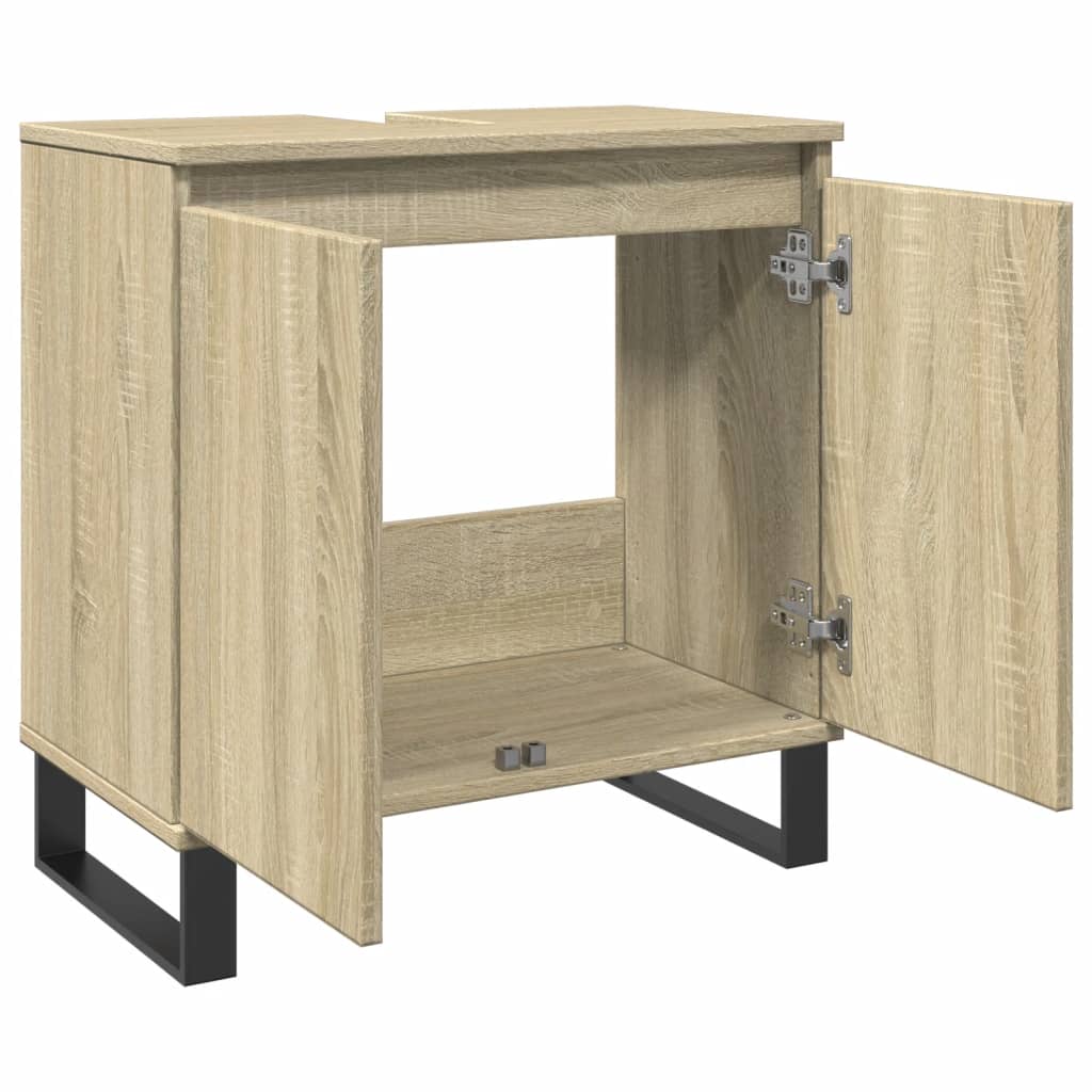 Badkamerkast 58X33X60 Cm Bewerkt Hout Sonoma Eikenkleurig