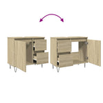 Badkamerkast 65X33X60 Cm Bewerkt Hout Sonoma Eikenkleurig
