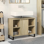 Badkamerkast 80X33X60 Cm Bewerkt Hout Sonoma Eikenkleurig