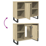 Badkamerkast 80X33X60 Cm Bewerkt Hout Sonoma Eikenkleurig