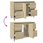 Badkamerkast 80X33X60 Cm Bewerkt Hout Sonoma Eikenkleurig
