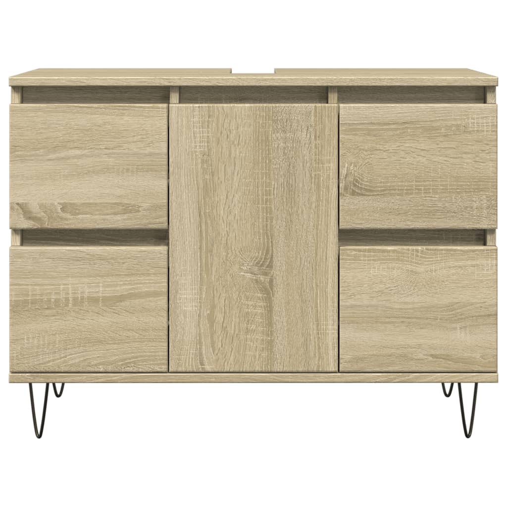 Badkamerkast 80X33X60 Cm Bewerkt Hout Sonoma Eikenkleurig