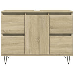 Badkamerkast 80X33X60 Cm Bewerkt Hout Sonoma Eikenkleurig