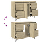 Badkamerkast 80X33X60 Cm Bewerkt Hout Sonoma Eikenkleurig