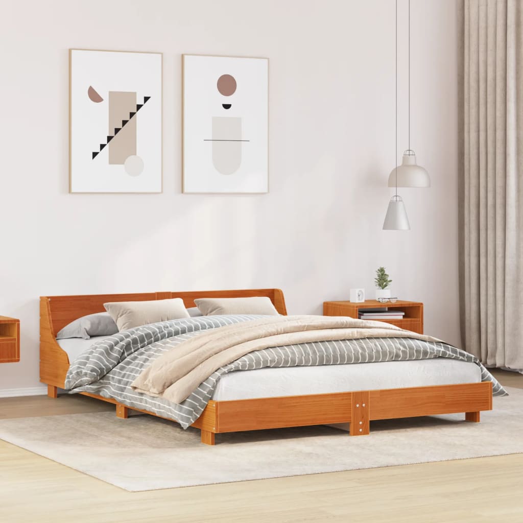 Bedframe Zonder Matras Massief Grenenhout