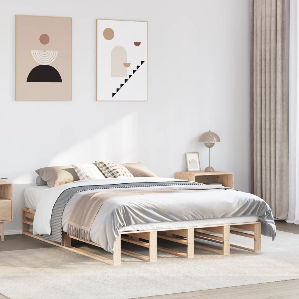 Bedframe Zonder Matras Massief Grenenhout