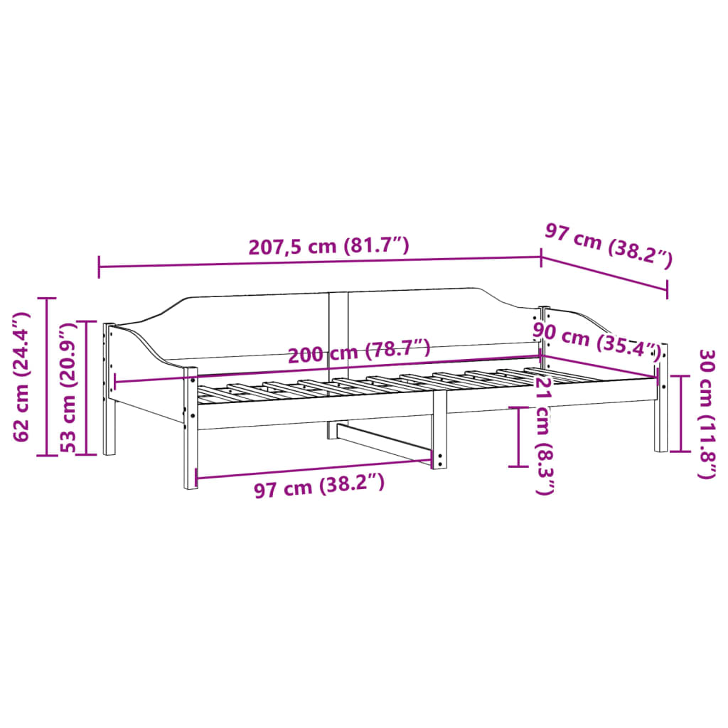 Bedframe Zonder Matras Massief Grenenhout