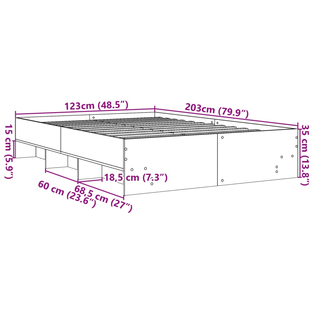 Bedframe Bewerkt Hout