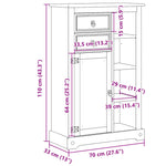 Badkamerkast Corona 70X33X110 Cm Massief Grenenhout
