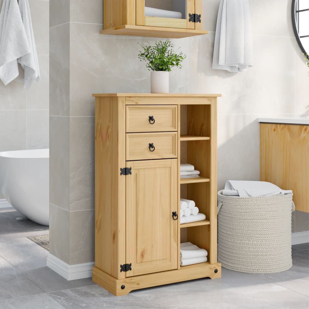 Badkamerkast Corona 70X33X110 Cm Massief Grenenhout