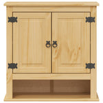 Badkamerwandkast Corona 70X33X71,5 Cm Massief Grenenhout Zwart En Crèmewit